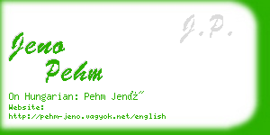 jeno pehm business card